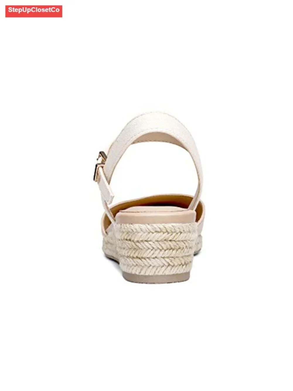 Closed Toe Elastic Ankle Strap Espadrilles Wedge Sandals Platform Wedge